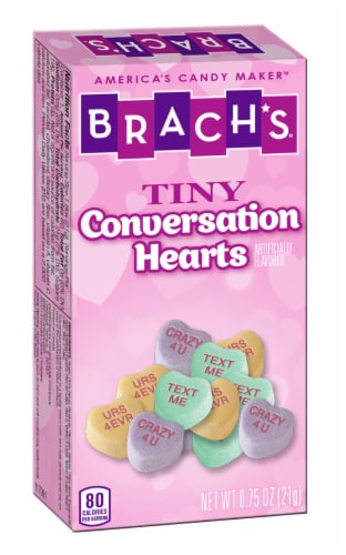 Brach's Valentine's Tiny Conversation Hearts Candy Perspective: front