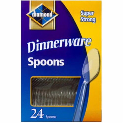 Diamond 94 Clear Plastic Spoon&#44; 24 Count Perspective: front