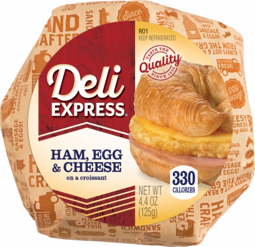 Deli Express Ham Egg & Cheese Croissant Sandwich Perspective: front