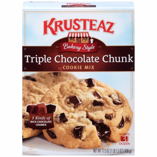 Krusteaz Triple Chocolate Chunk Cookie Mix Perspective: front