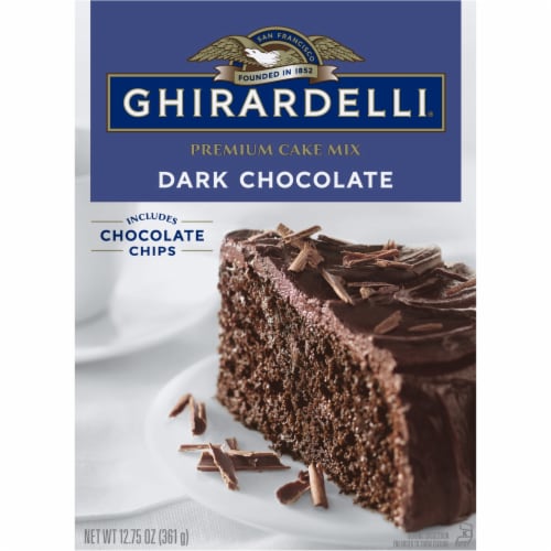 Ghirardelli® Dark Chocolate Premium Cake Mix Perspective: front