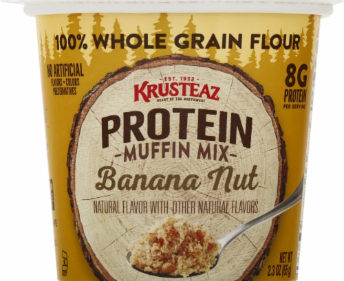 Krusteaz Protein Banana Nut Muffin Mix Perspective: front