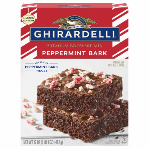 Ghirardelli® Peppermint Bark Premium Brownie Mix Perspective: front