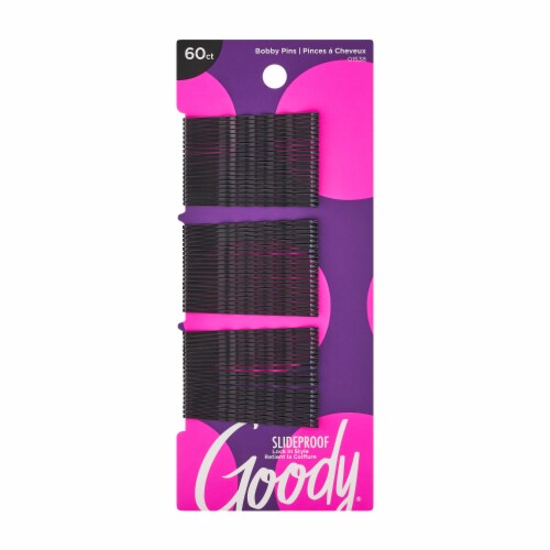 Goody® SlideProof Black Bobby Pins Perspective: front