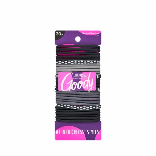 Goody® Ouchless® No Metal Hair Elastics - Black/White Perspective: front