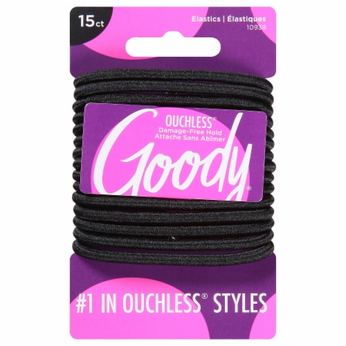 Goody® Ouchless No Metal Black Elastics Perspective: front