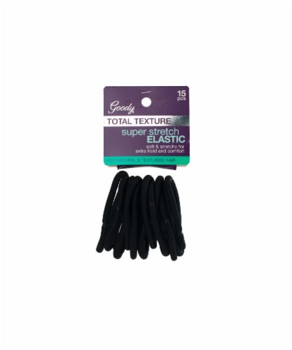 Goody Total Texture Super Stretch Black Elastic Ties Perspective: front