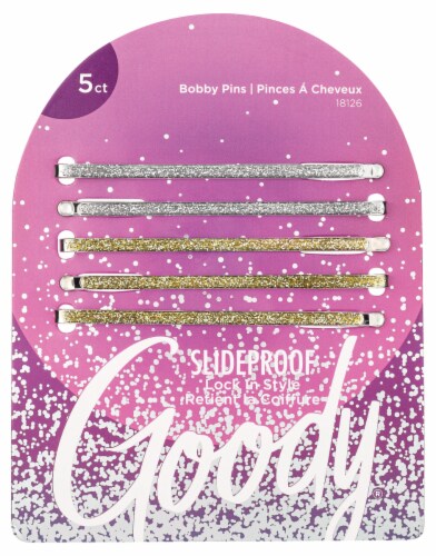Goody Silver and Gold Enameled Bobby Pins Perspective: front