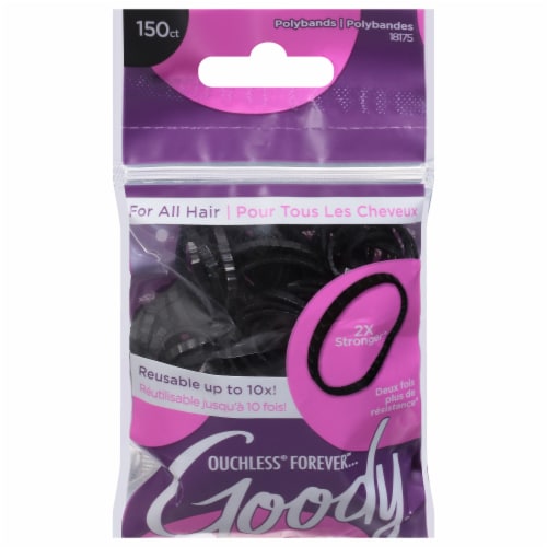 Goody® Forever Polyband Hair Elastics - Black Perspective: front