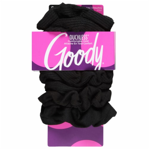 Goody® Ouchless® Black Scrunchies Perspective: front