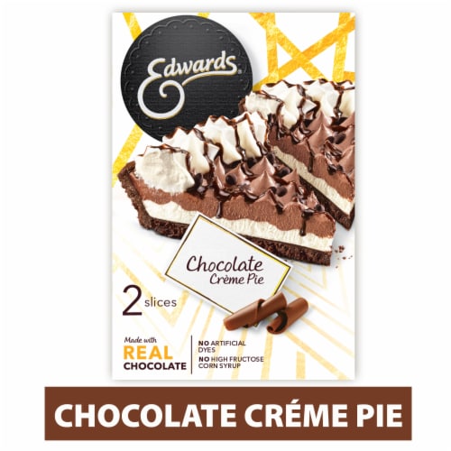 Edwards Singles Desserts Choc Crème Pie Slices Two Slices Perspective: front
