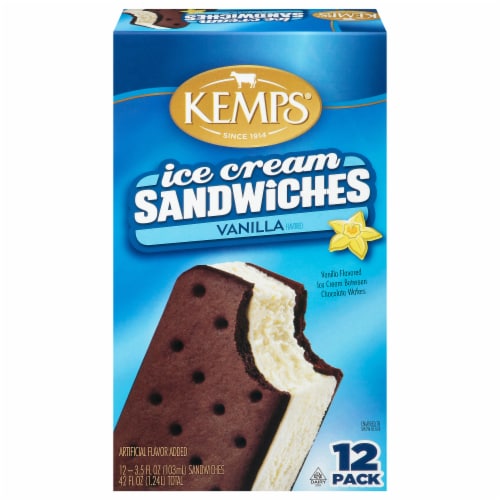 Kemps® Vanilla Ice Cream Sandwiches Perspective: front