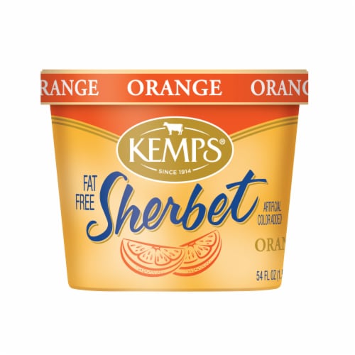 Kemps® Fat Free Orange Sherbet Tub Perspective: front