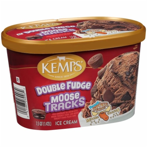 Kemps® Double Fudge Moose Tracks Ice Cream Tub Perspective: front