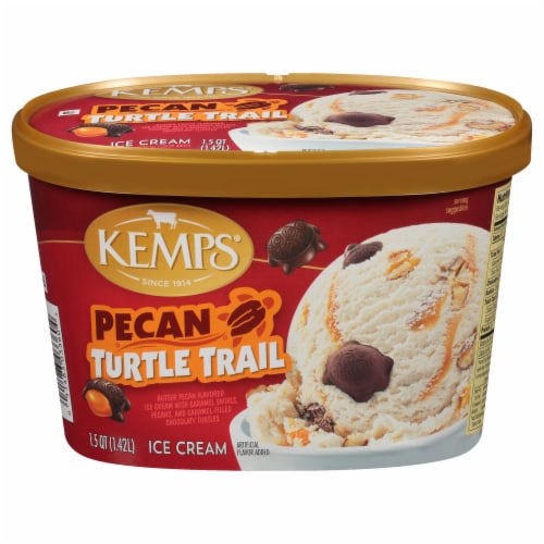 Kemps® Pecan Turtle Trail Ice Cream Tub Perspective: front