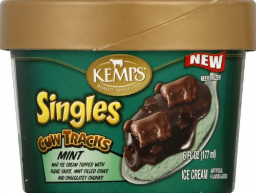 Kemps® Singles Cow Tracks Mint Ice Cream Perspective: front