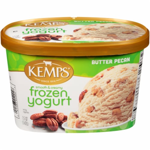 Kemps Butter Pecan Frozen Yogurt Tub Perspective: front
