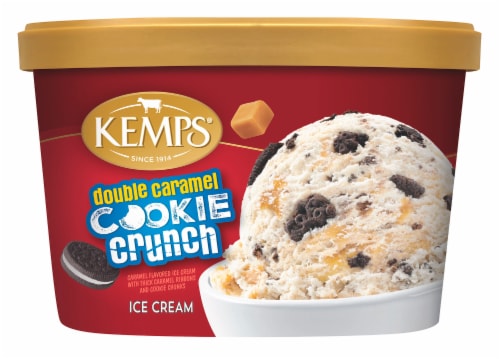Kemps Double Caramel Cookie Crunch Ice Cream Perspective: front