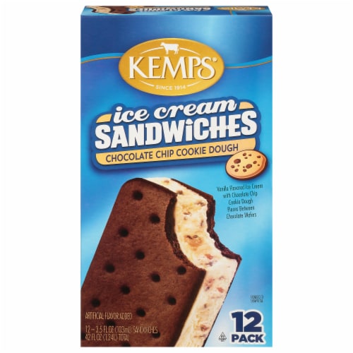 Kemps® Chocolate Chip Cookie Dough Ice Cream Sandwiches, 12 ct / 3.5 oz