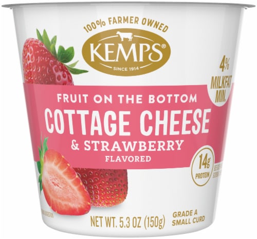 Kemps® Strawberry Fruit on the Bottom Cottage Cheese Perspective: front