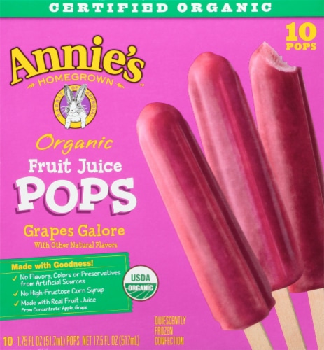 Annie's™ Organic Grapes Galore Fruit Juice Pops Perspective: front