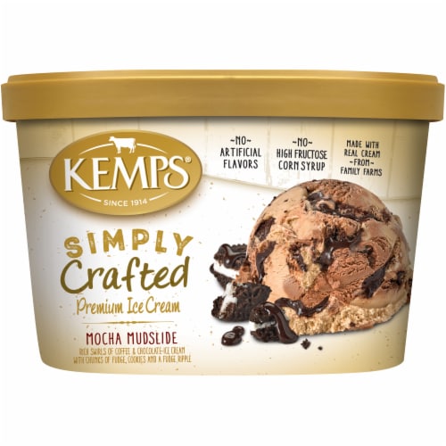 Kemps Simply Crafted Mocha Mudslide Ice Cream Tub Perspective: front