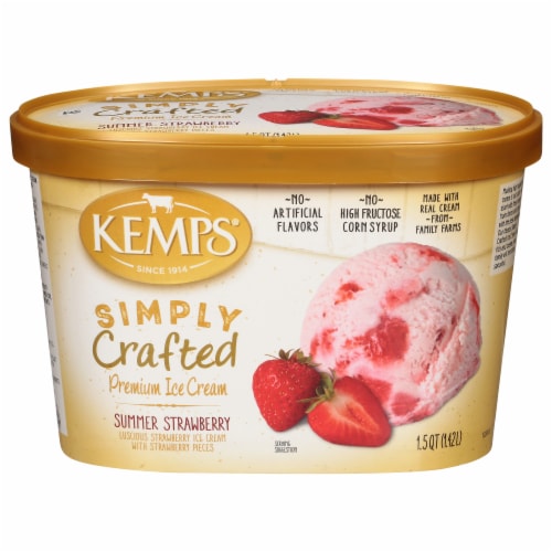 Kemps® Simply Crafted Strawberry Ice Cream Perspective: front
