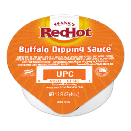 Frank's RedHot Buffalo Dipping Sauce® Cup Perspective: front