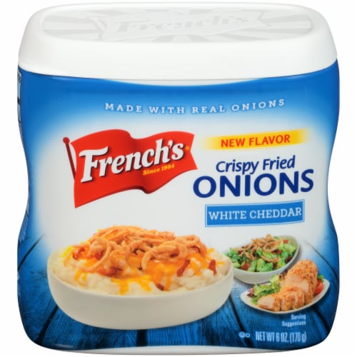 French's® White Cheddar Crispy Fried Onions Perspective: front