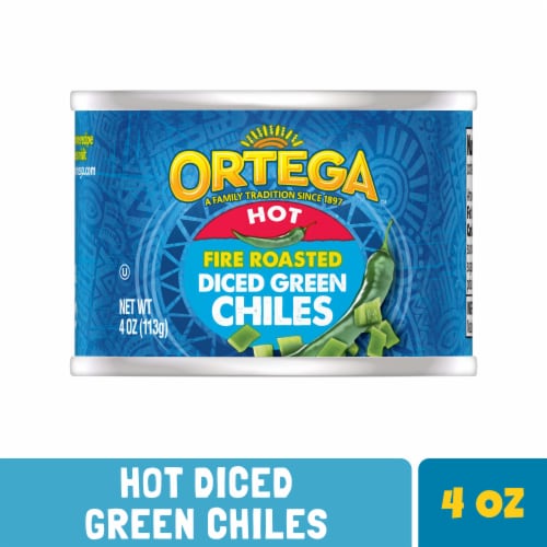 Ortega Hot Fire Roasted Diced Green Chiles, Kosher Perspective: front