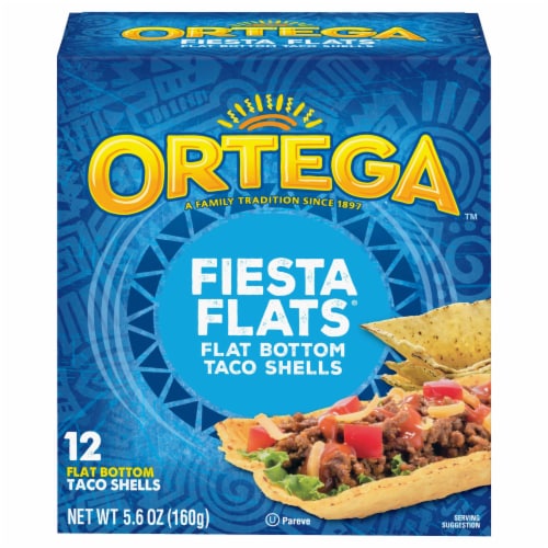 Ortega Fiesta Flats Flat Bottom Taco Shells Perspective: front