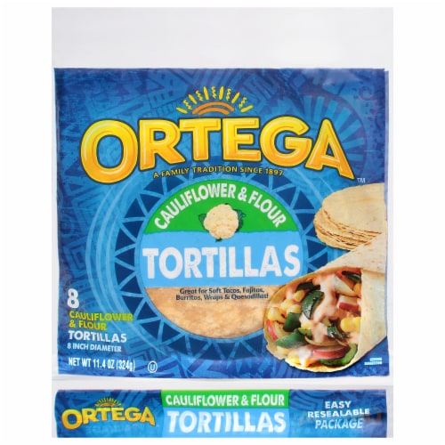 Ortega 8 inch Cauliflower & Flour Tortillas Perspective: front