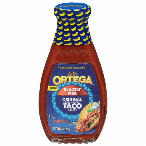 Ortega Blazin' Fire Taco Sauce, Original Hot Taco Sauce, Kosher Perspective: front