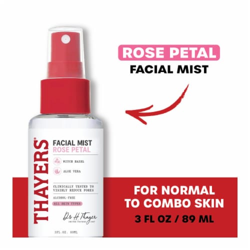 Thayers Natural Remedies Witch Hazel Toner Mist Alcohol Free with Rose Petal Perspective: front