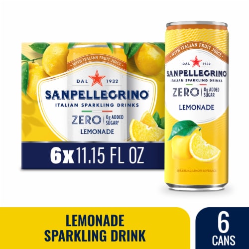 Sanpellegrino Italian Sparkling Drink Zero Sugar Lemonade Beverage Perspective: front