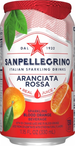 S. Pellegrino Aranciata Rossa Blood Orange Sparkling Water Perspective: front