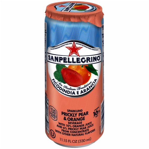 San Pellegrino Sparkling Prickly Pear & Orange Beverage Perspective: front