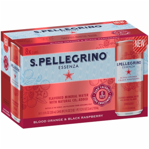 San Pellegrino Essenza Blood Orange 8 Cans Perspective: front
