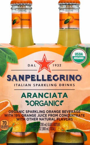Sanpellegrino Organic Aranciata Sparkling Beverage Perspective: front