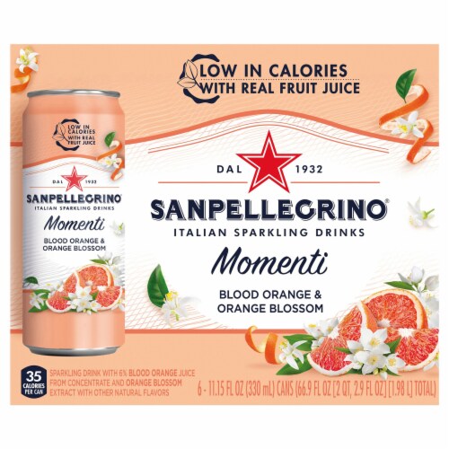 S. Pellegrino® Italian Momenti Sparkling Drink - Blood Orange & Orange Blossom Perspective: front