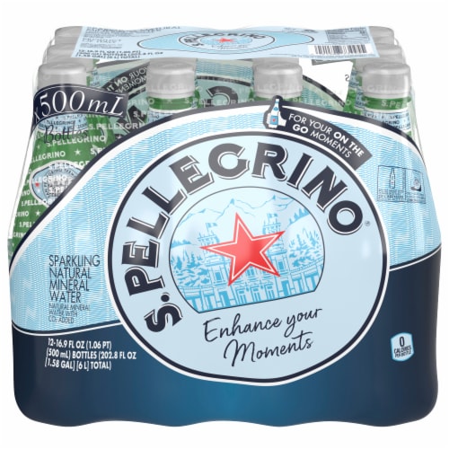 S. Pellegrino Sparkling Bottled Water Natural Mineral Water Perspective: front