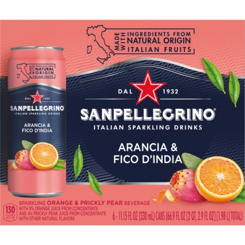 Sanpelledrino® Orange & Prickly Pear Italian Sparkling Drink Perspective: front