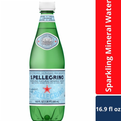 S.Pellegrino Sparkling Natural Mineral Water Plastic Bottle Perspective: front