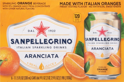 Sanpellegrino® Aranciata Sparkling Orange Beverage Perspective: front