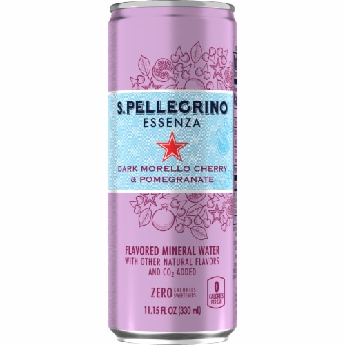 S. Pellegrino® Dark Morello Cherry & Pomegranate Flavored Mineral Water Perspective: front
