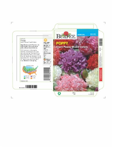 Burpee® Giant Peony Mix Poppy Seeds Perspective: front