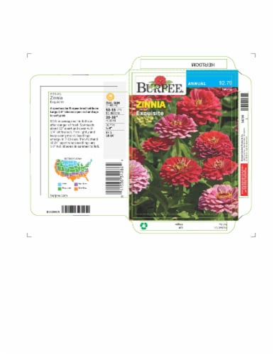 Burpee Heirloom Exquisite Zinnia Seeds Perspective: front