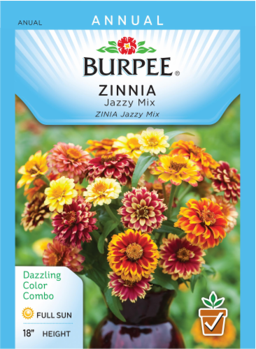 Burpee Zinnia Jazzy Mix Seeds Perspective: front