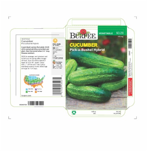 Burpee® Pick-a-Bushel Hybrid Cucumber Seeds Perspective: front