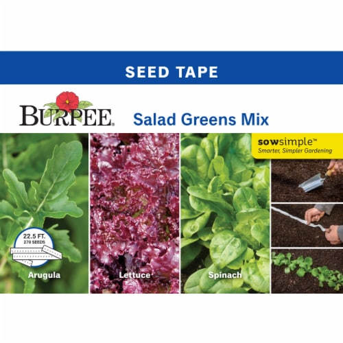Burpee® Salad Green Mix Seed Tape Perspective: front
